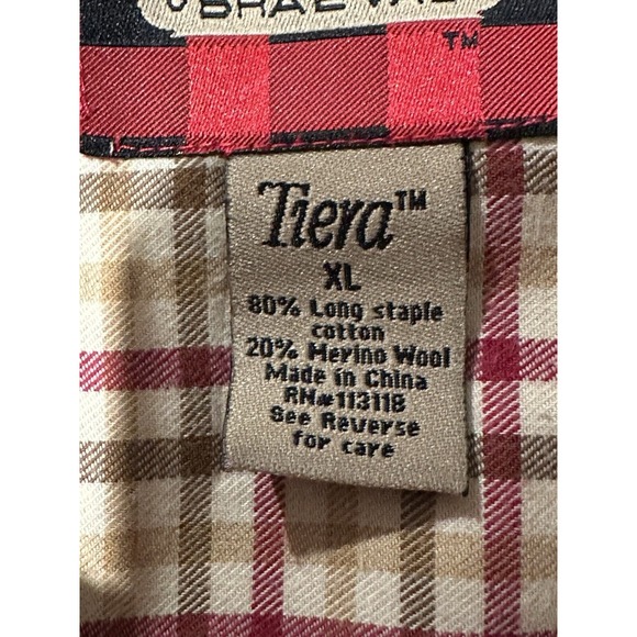 Braeval Men Shirt TIERA Check Wool Blend Flannel Paddock Ascot Shepherd Vent XL - Picture 13 of 14